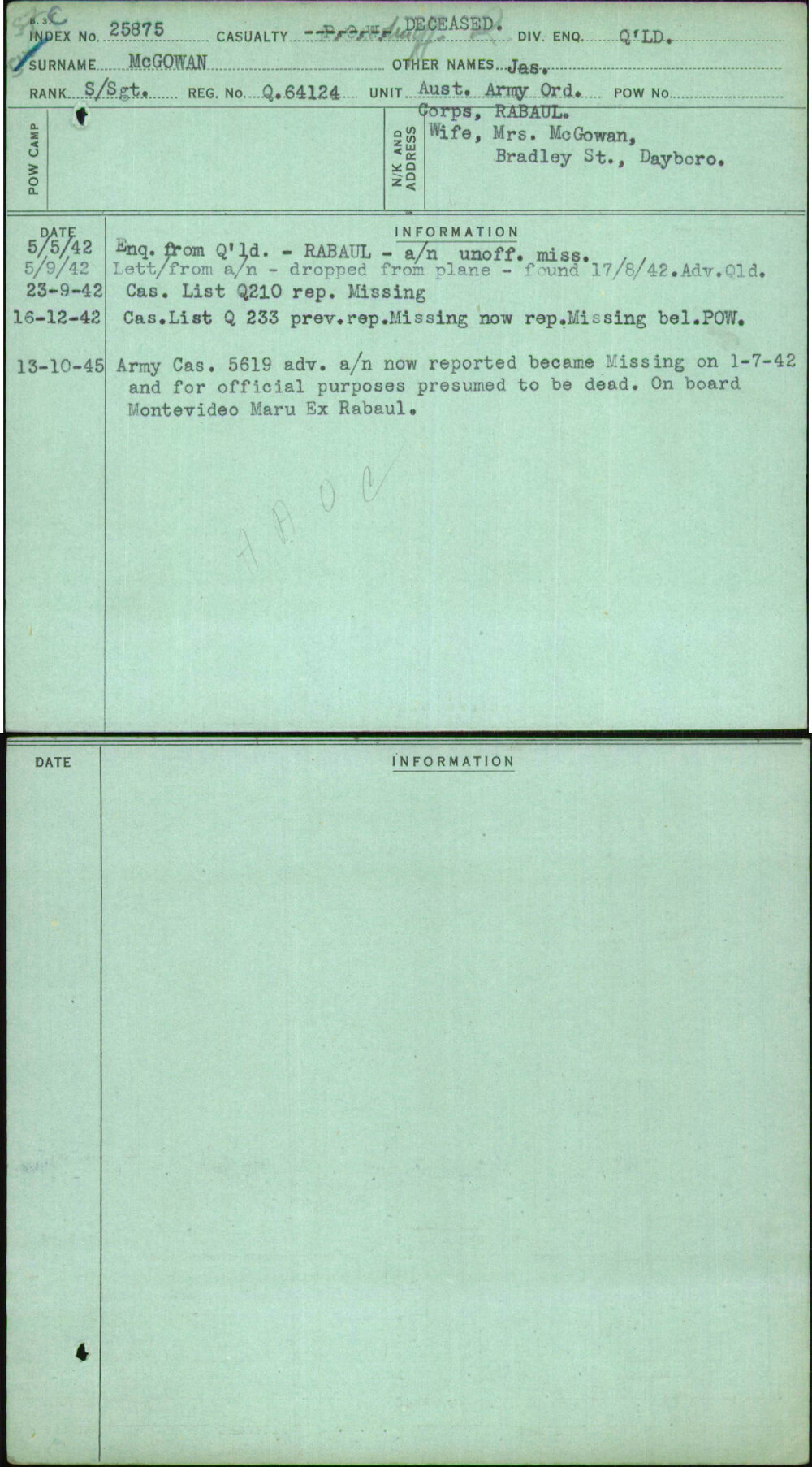 Mcgowan, Jas, Q64124