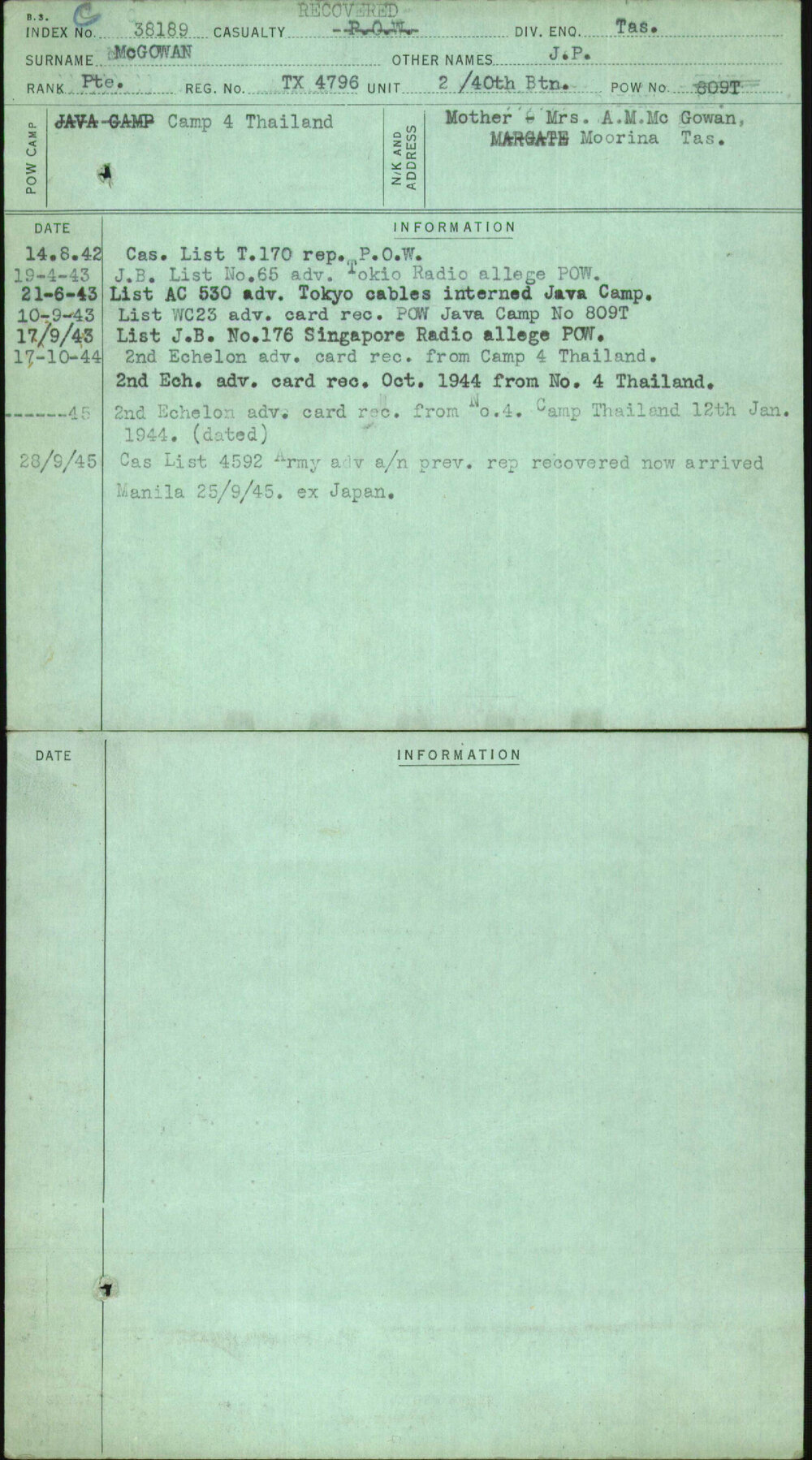 Mcgowan, J P, TX4796