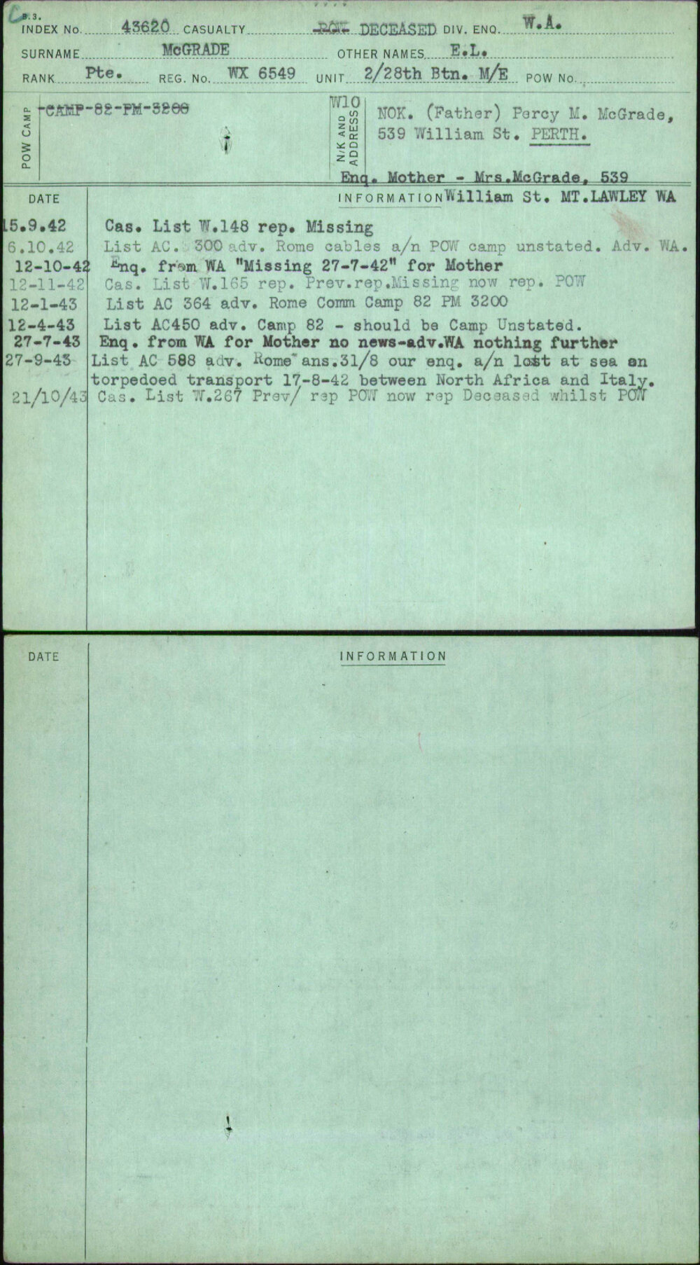 Mcgrade, E L, WX6549