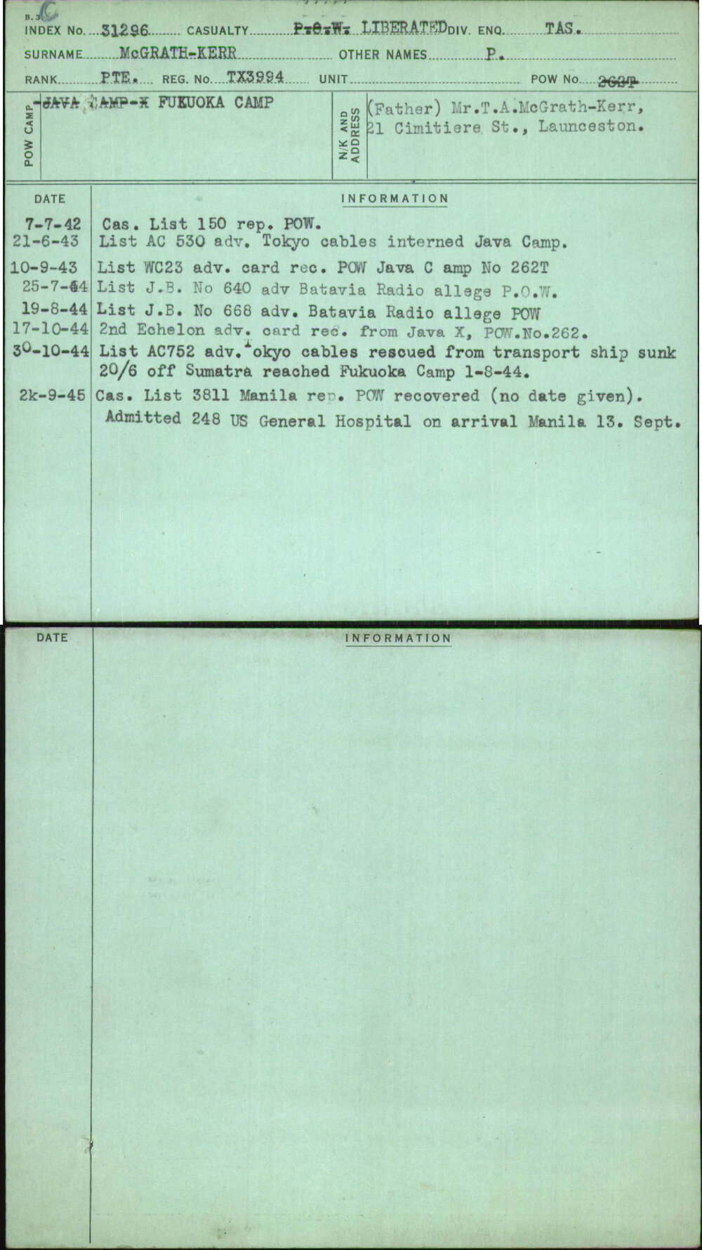 Mcgrath-Kerr, P, TX3994