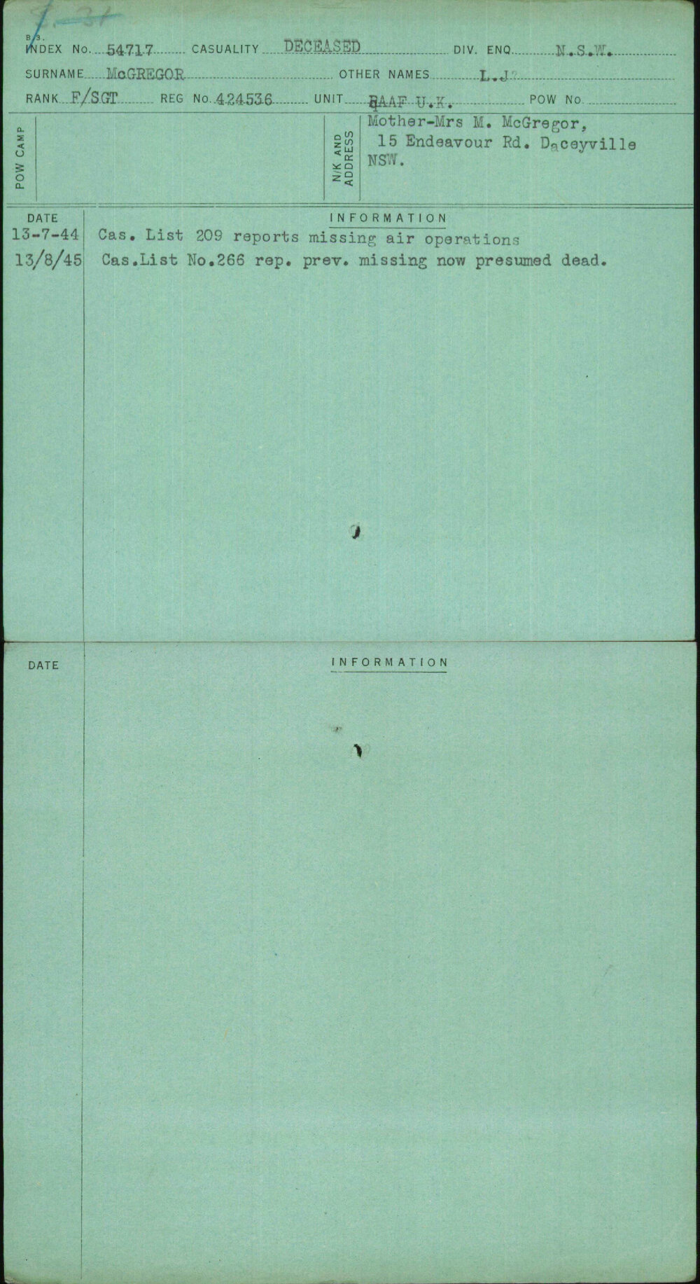 Mcgregor, L J, 424536