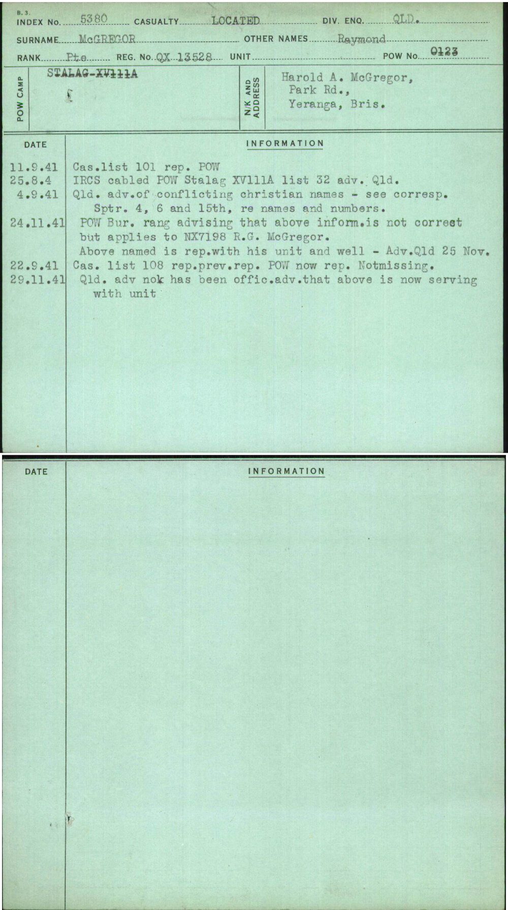 Mcgregor, Raymond, QX13528
