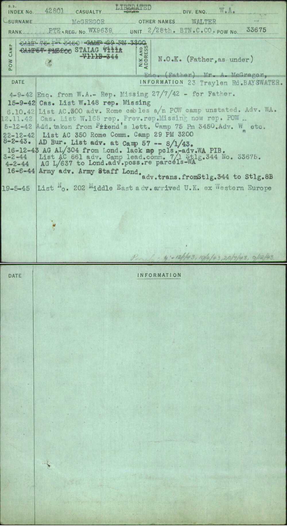 Mcgregor, Walter, WX9639