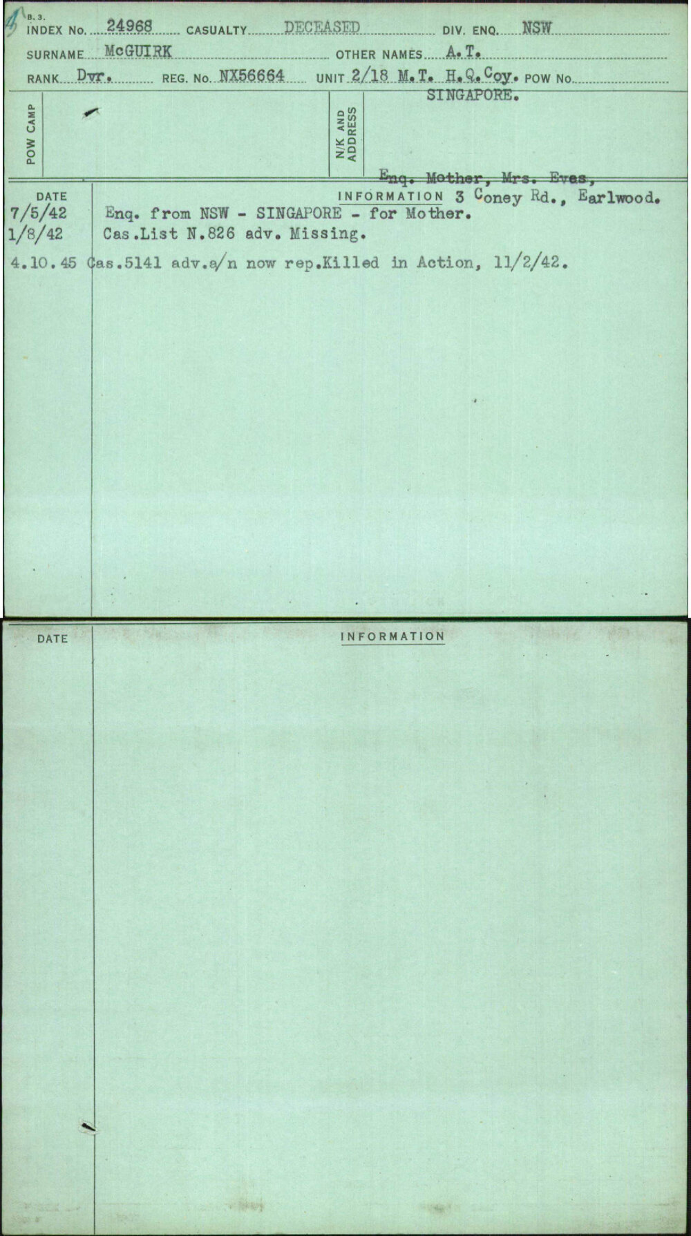 Mcguirk, A T, NX56664