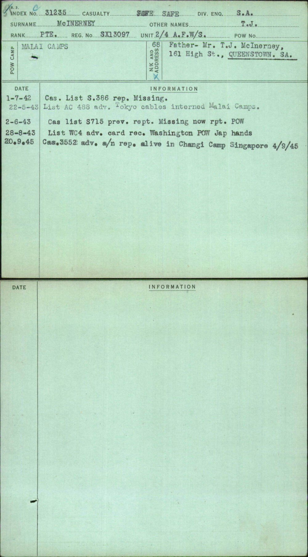 Mcinerney, T J, SX13097