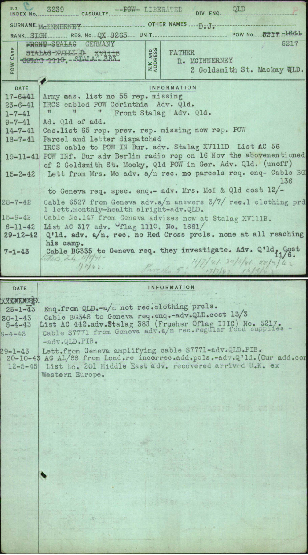 Mcinnerney, D J, QX8265