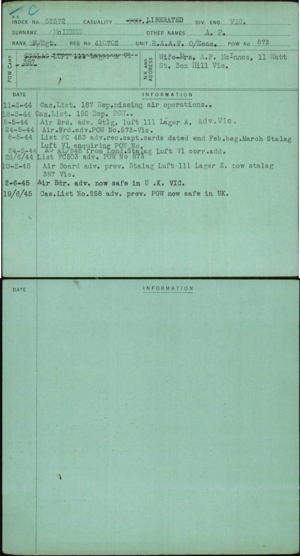 Mcinnes, A F, 410702