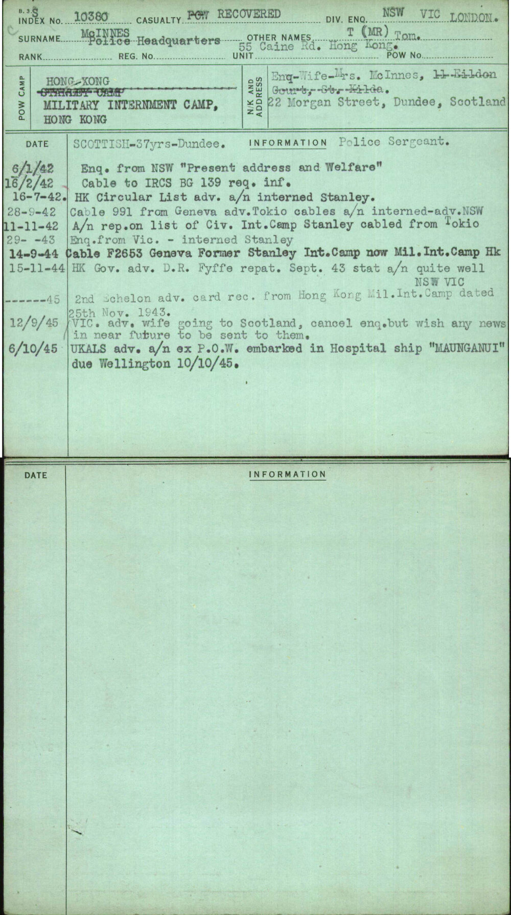 Mcinnes, T (Mr) Tom, Police Headquarters