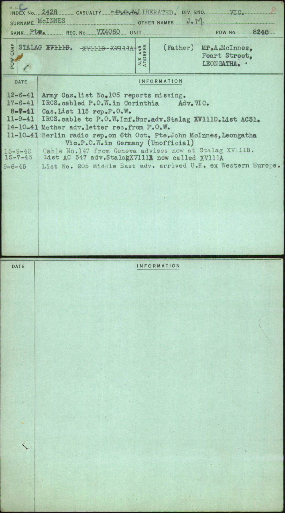 Mcinnes, J M, VX4060