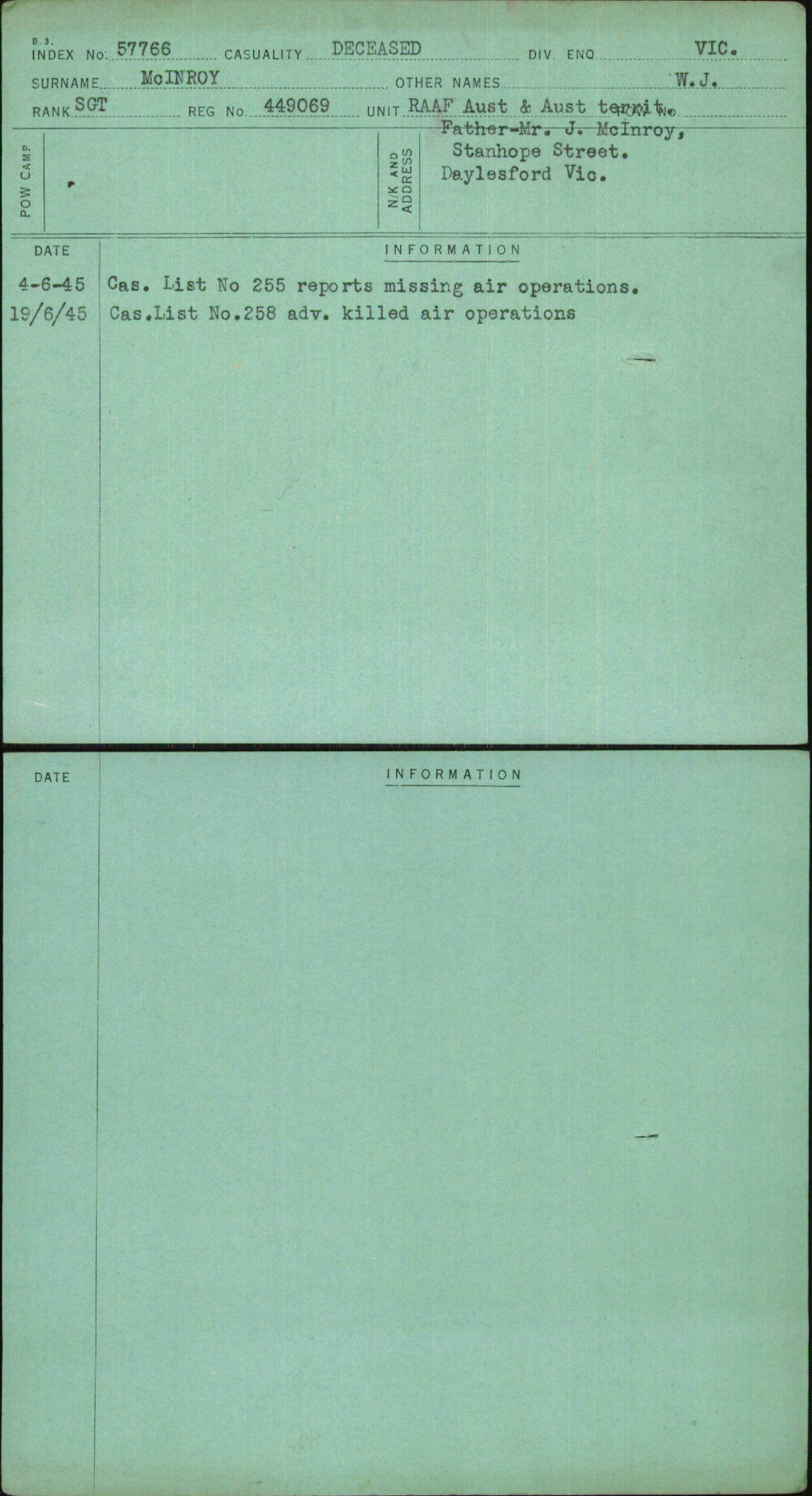 Mcinroy, W J, 449069