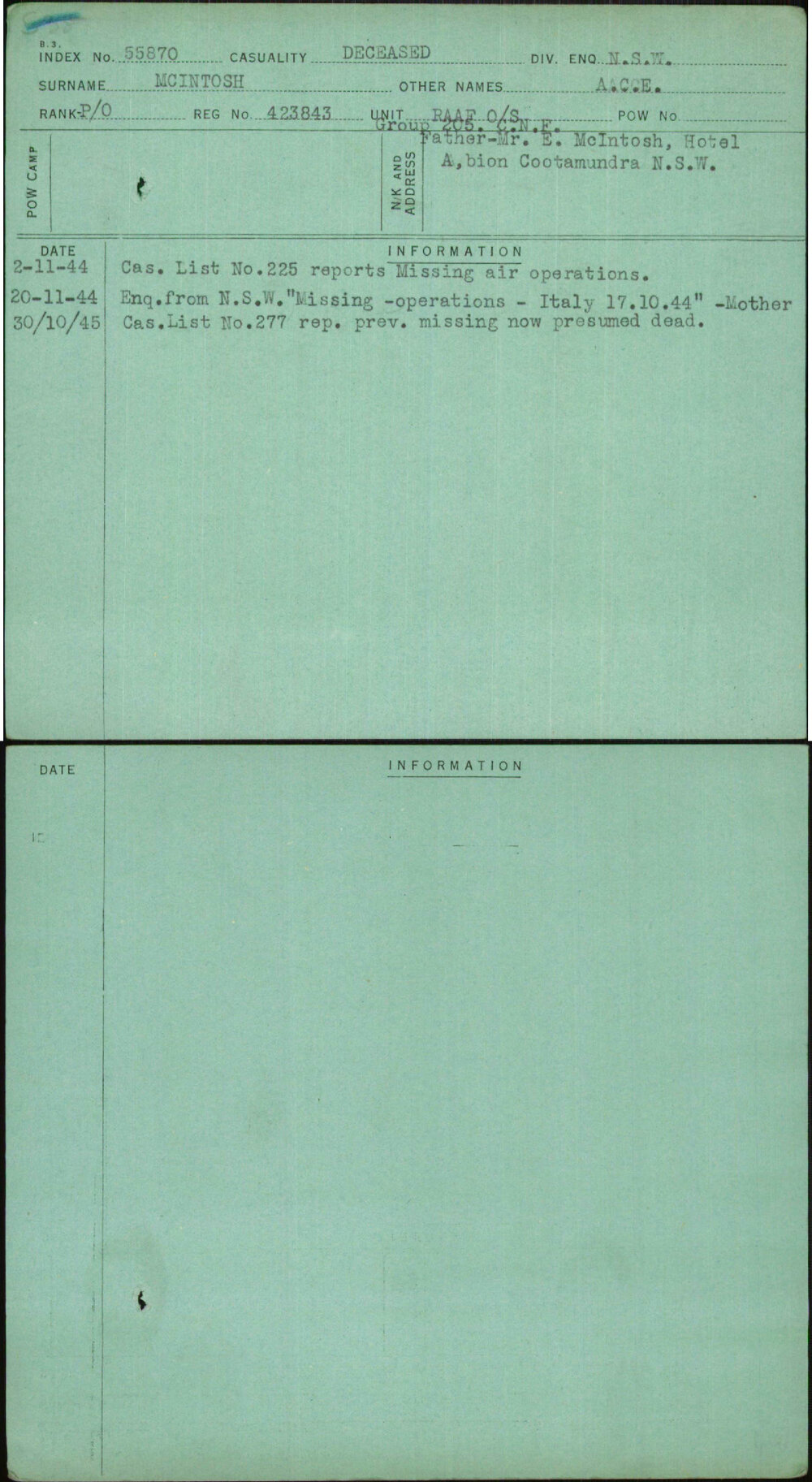 Mcintosh, A C E, 423843