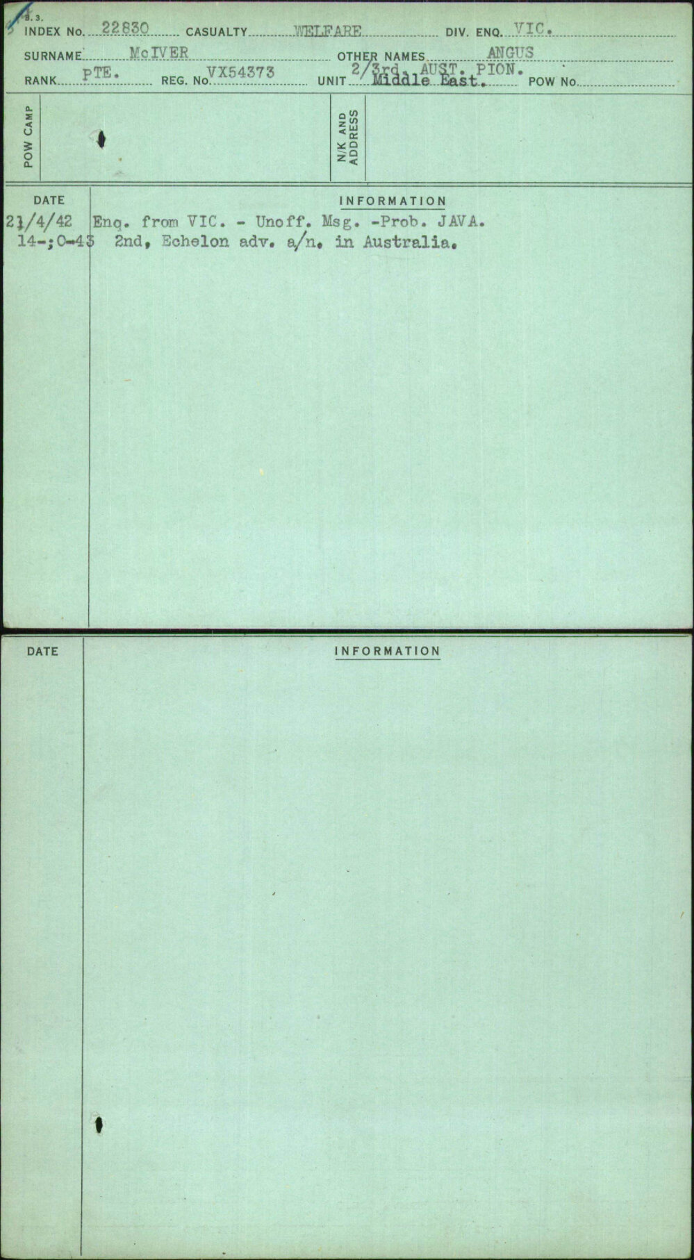 Mciver, Angus, VX54373