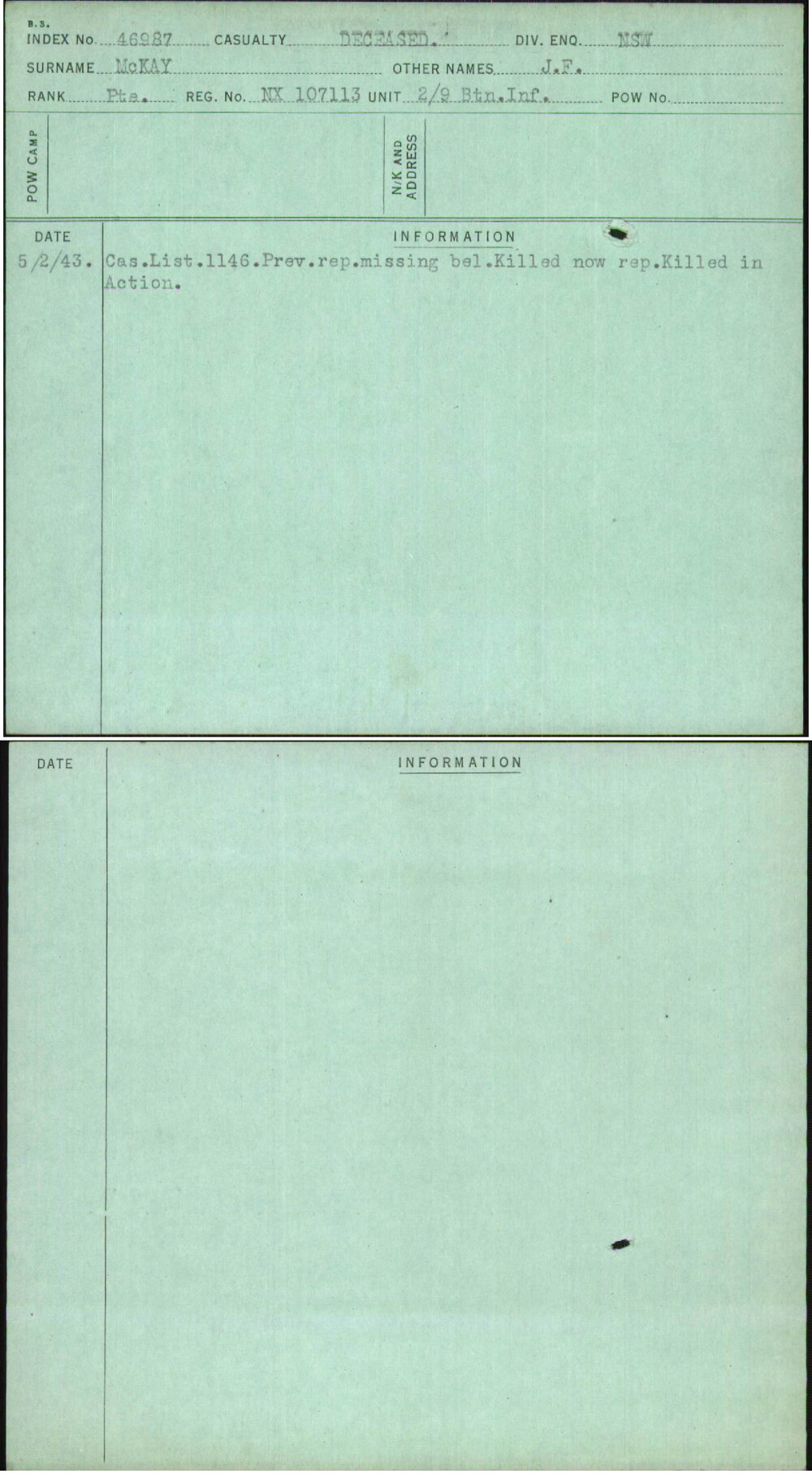 Mckay, J F, NX107113