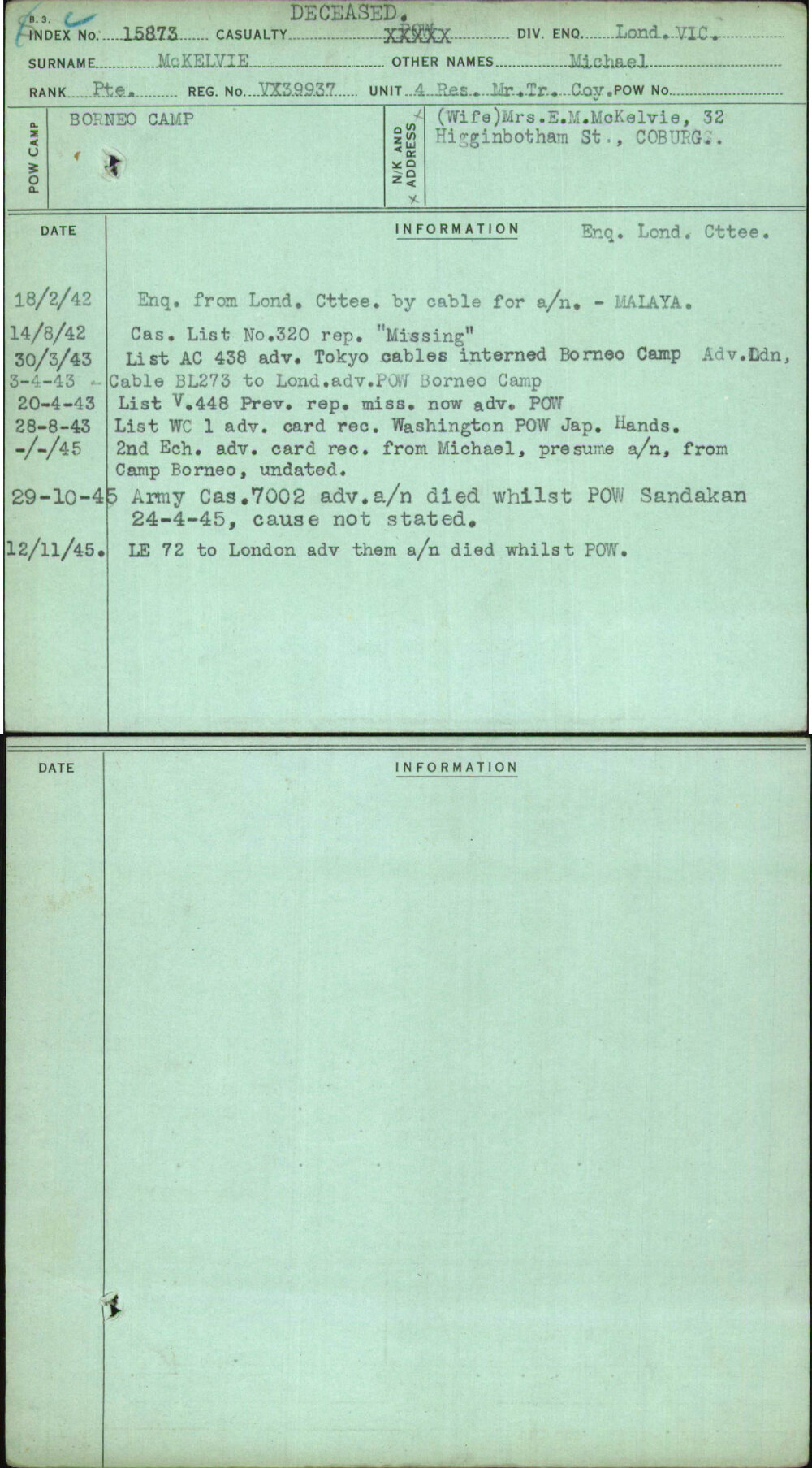 Mckelvie, Michael, VX39937