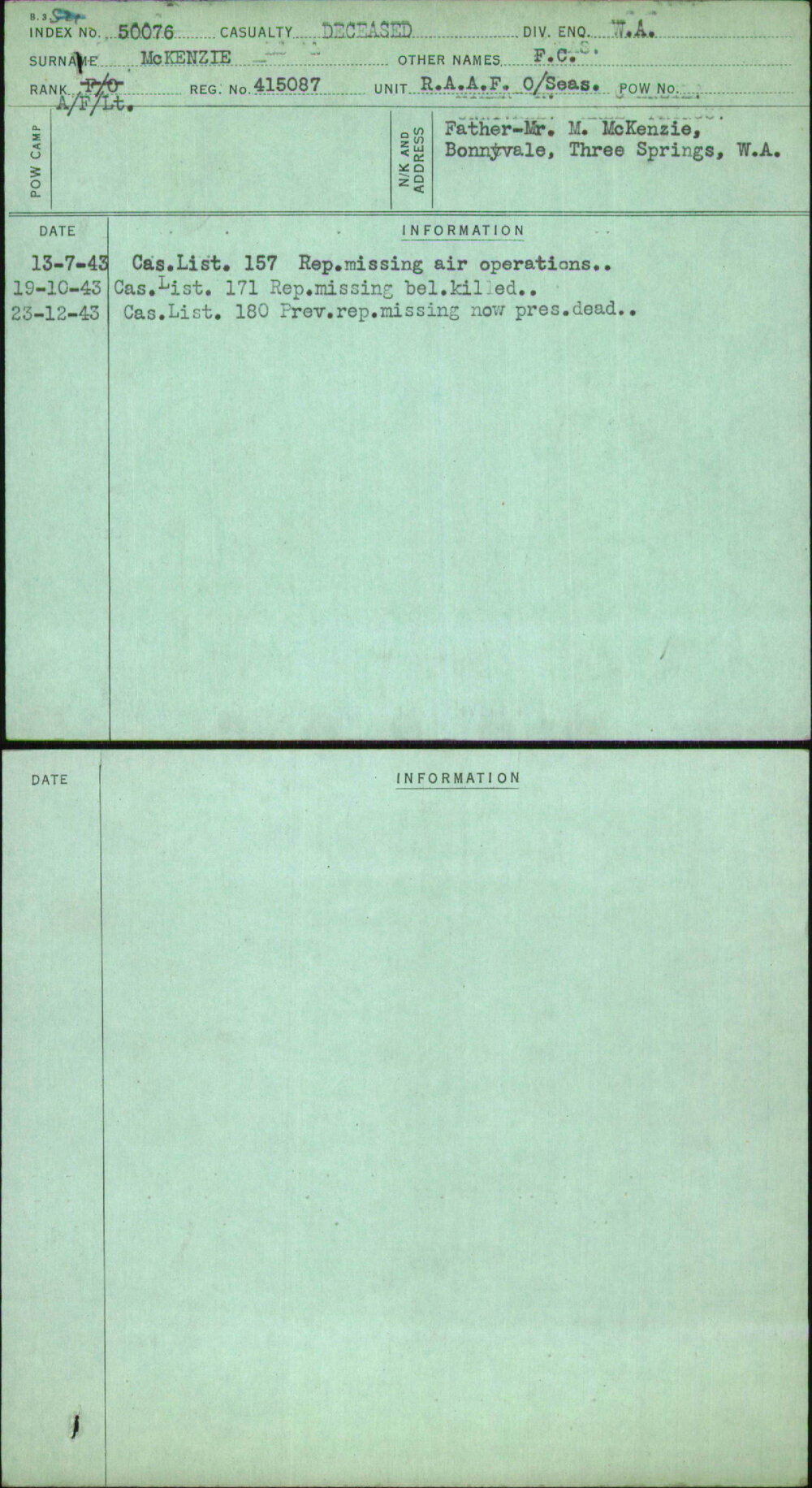 Mckenzie, F C, 415087