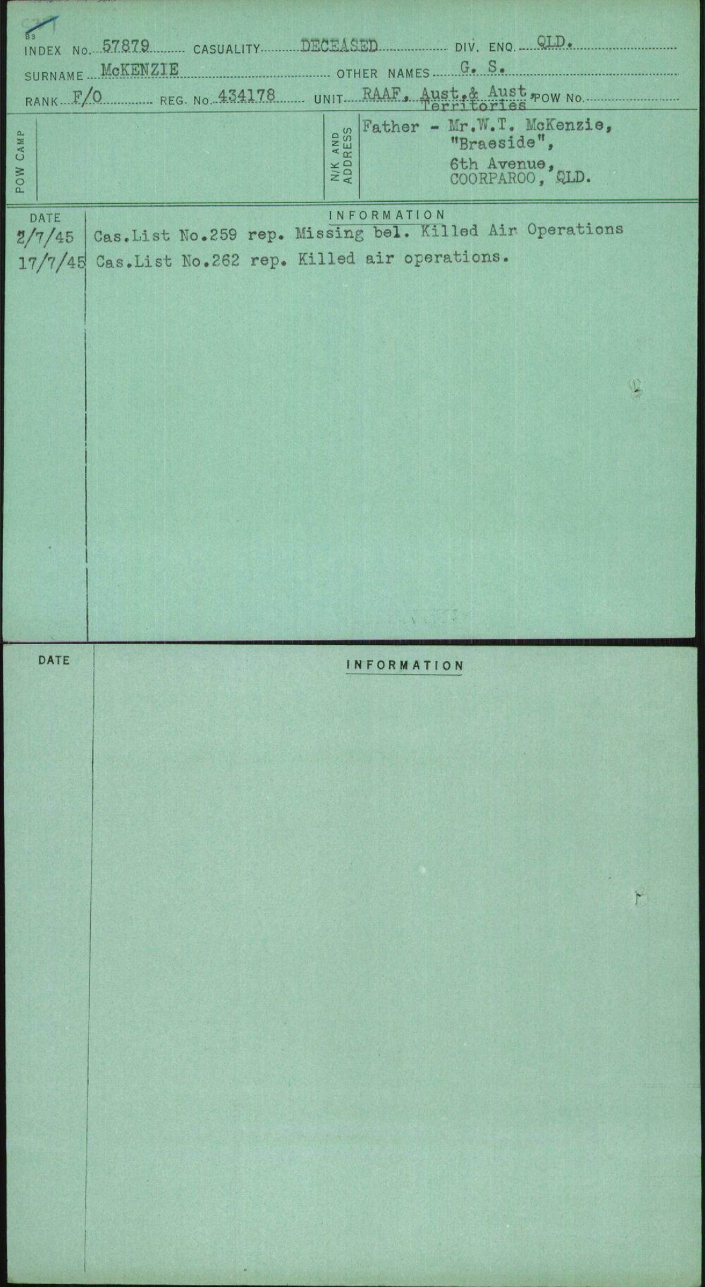 Mckenzie, G S, 434178