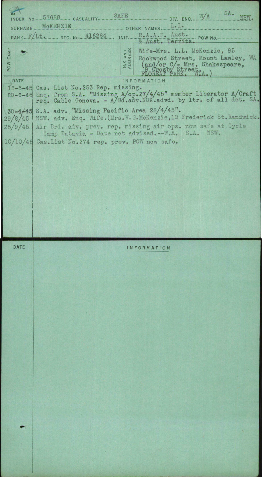 Mckenzie, L L, 416284