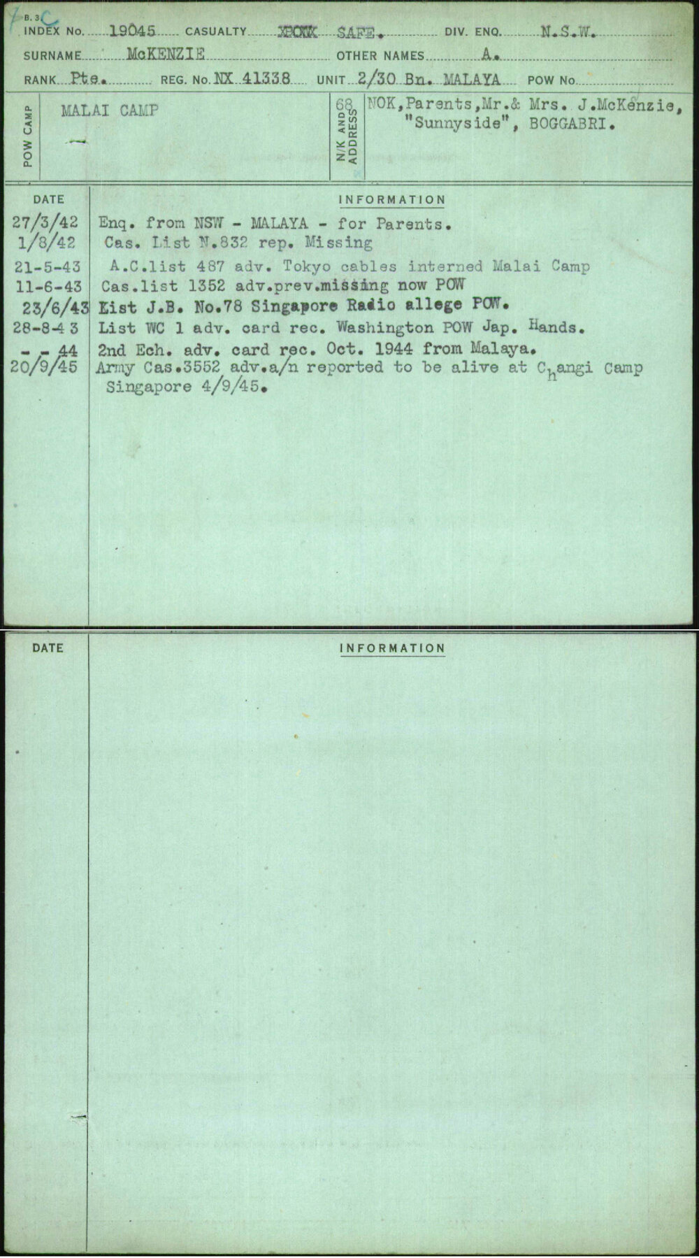 Mckenzie, A, NX41338