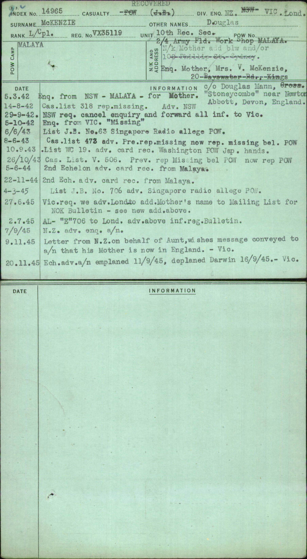 Mckenzie, Douglas, VX35119