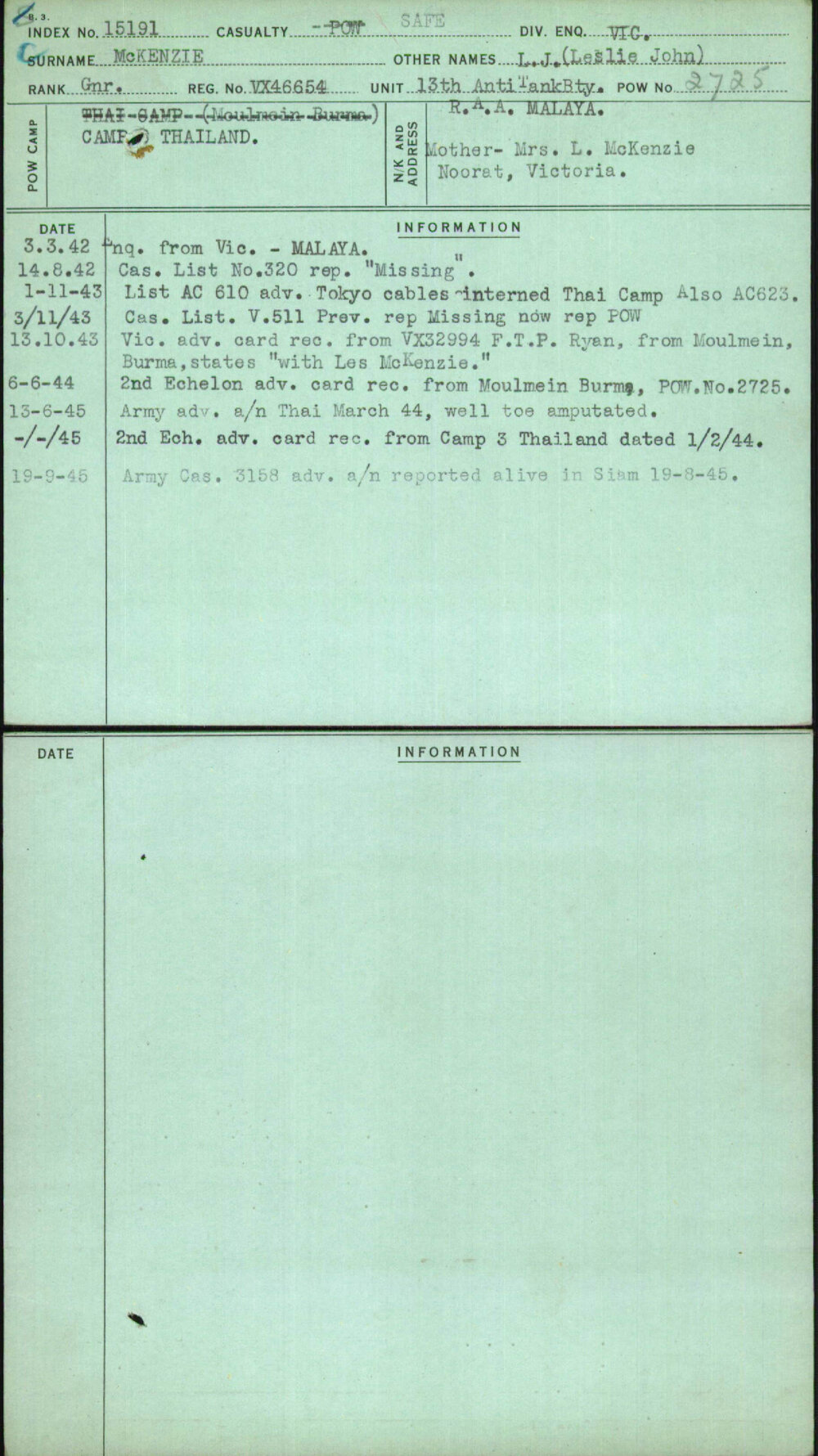 Mckenzie, L J (Leslie John), VX46654