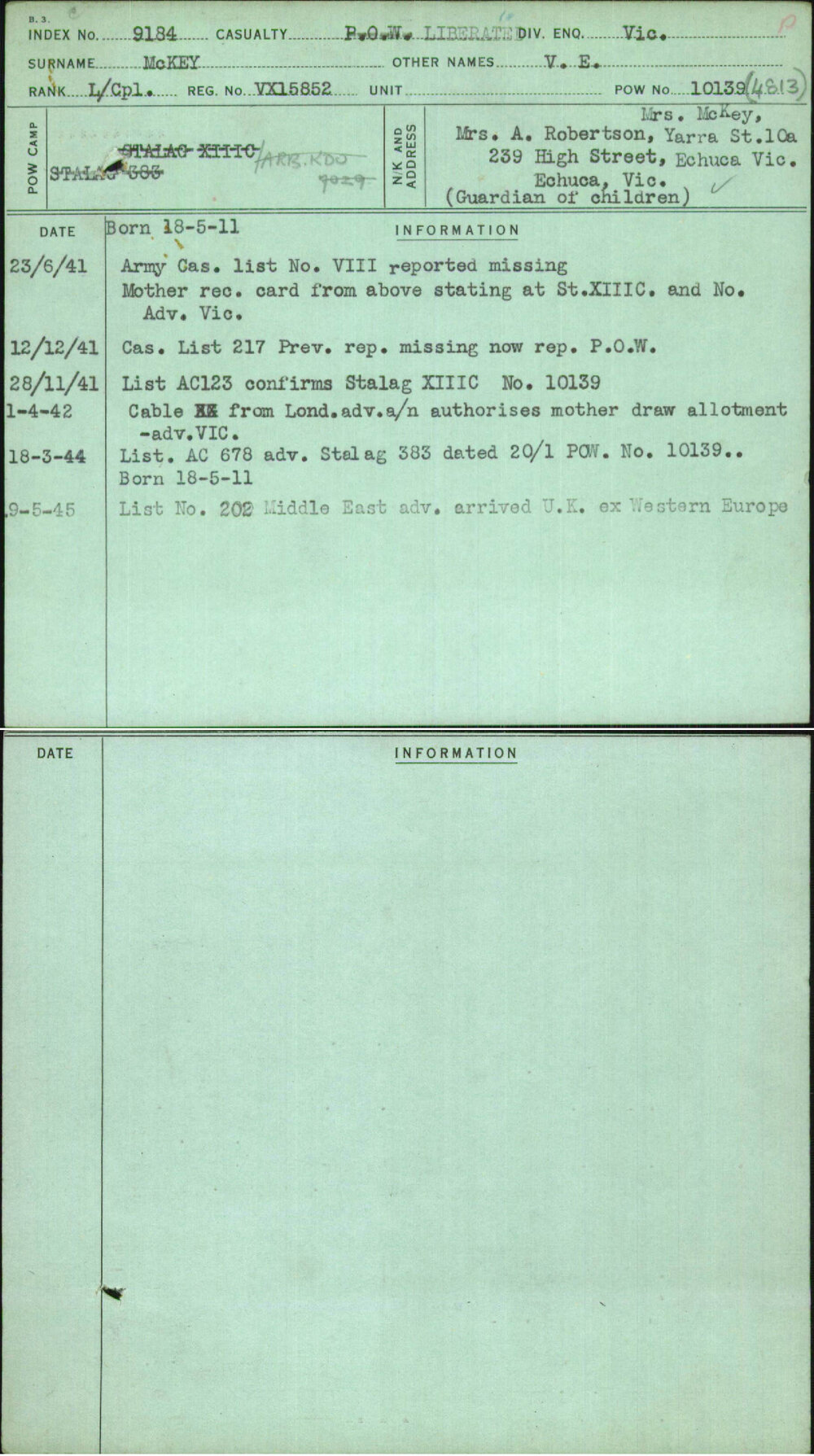Mckey, V E, VX15852