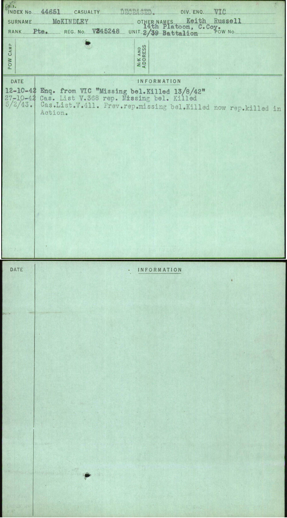 Mckindley, Keith Russell, V345248