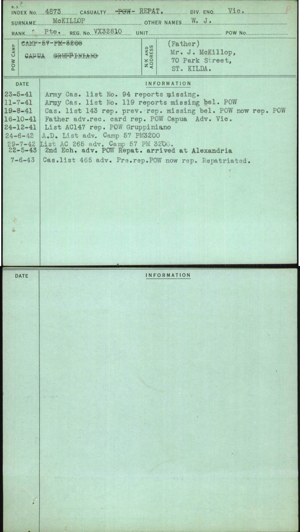 Mckillop, W J, VX32810