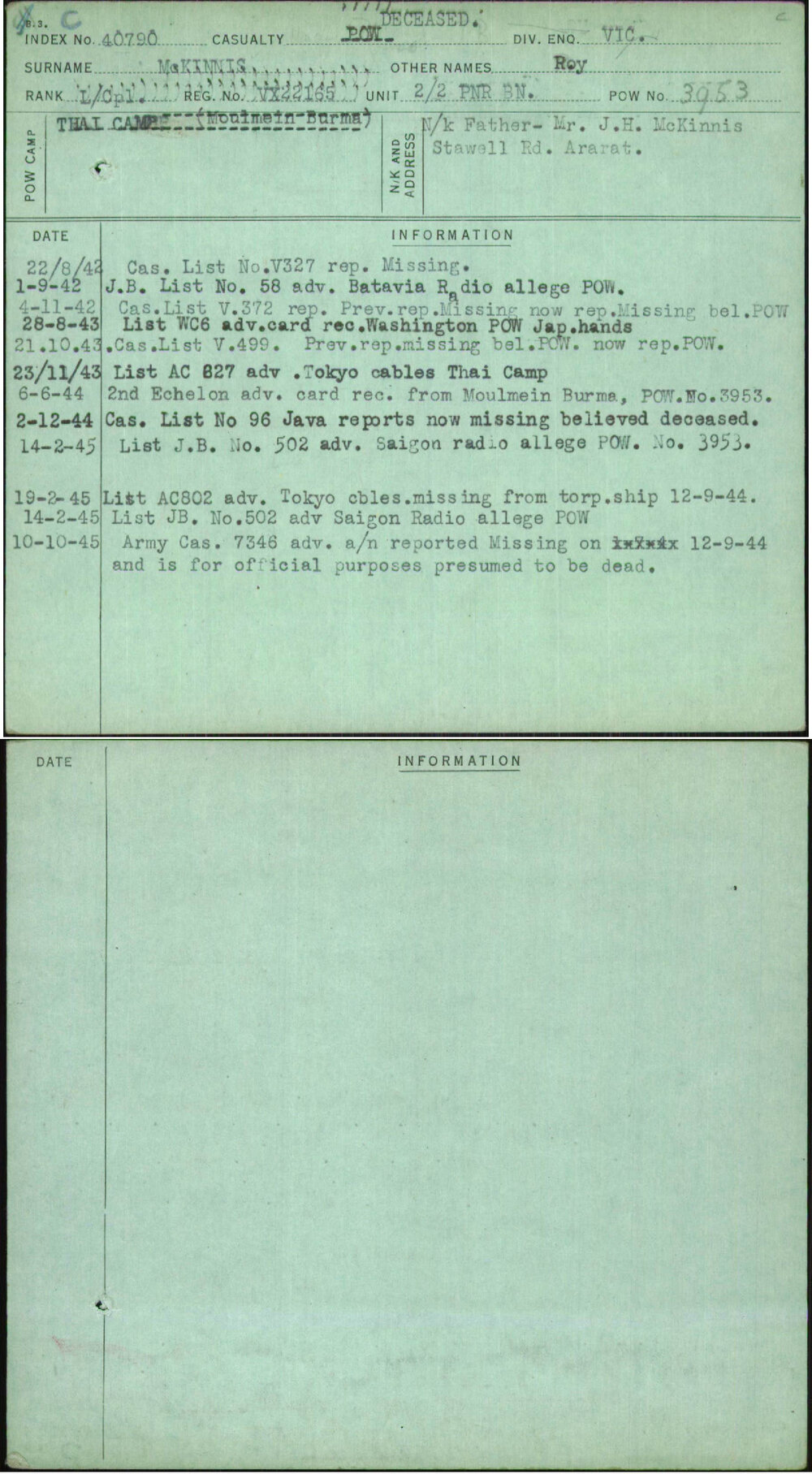 Mckinnis, Roy, VX22165