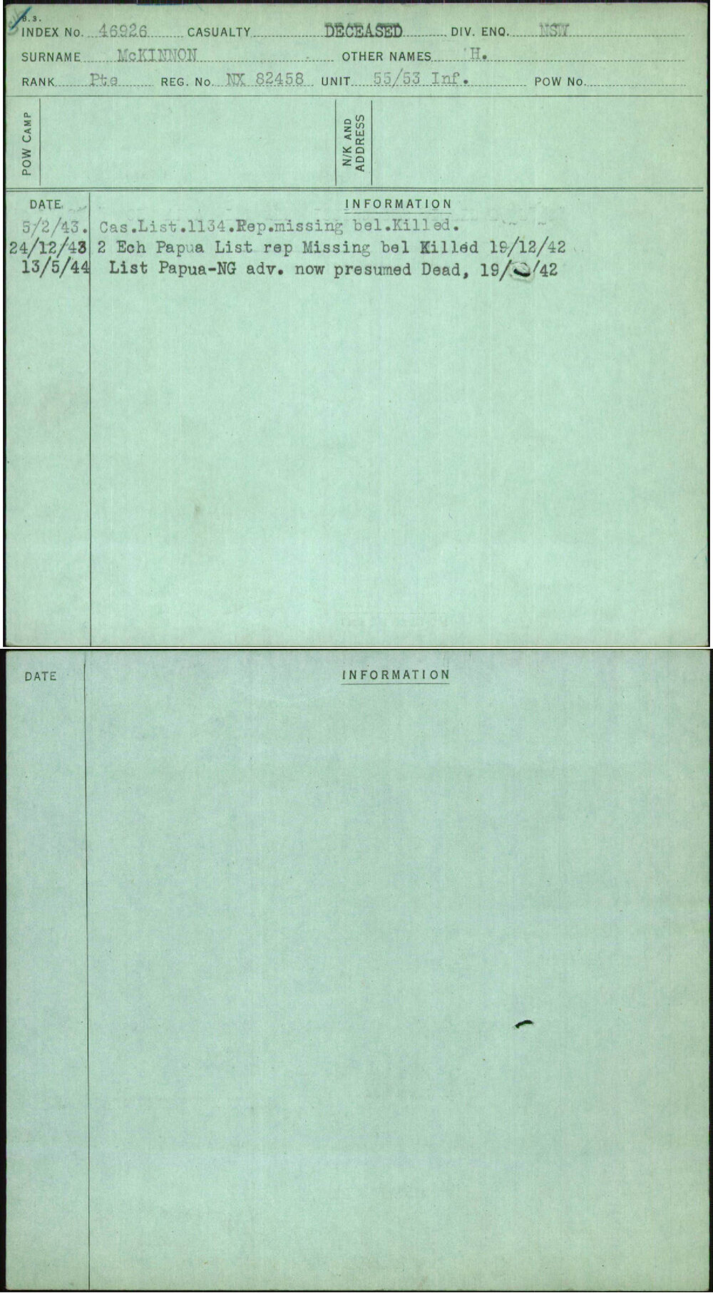 Mckinnon, H, NX82458