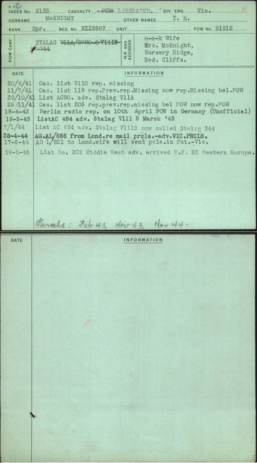 Mcknight, T H, VX22667