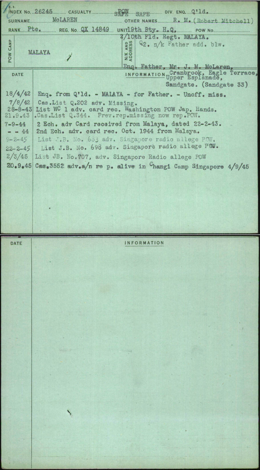 Mclaren, R M (Robert Mitchell), QX14849