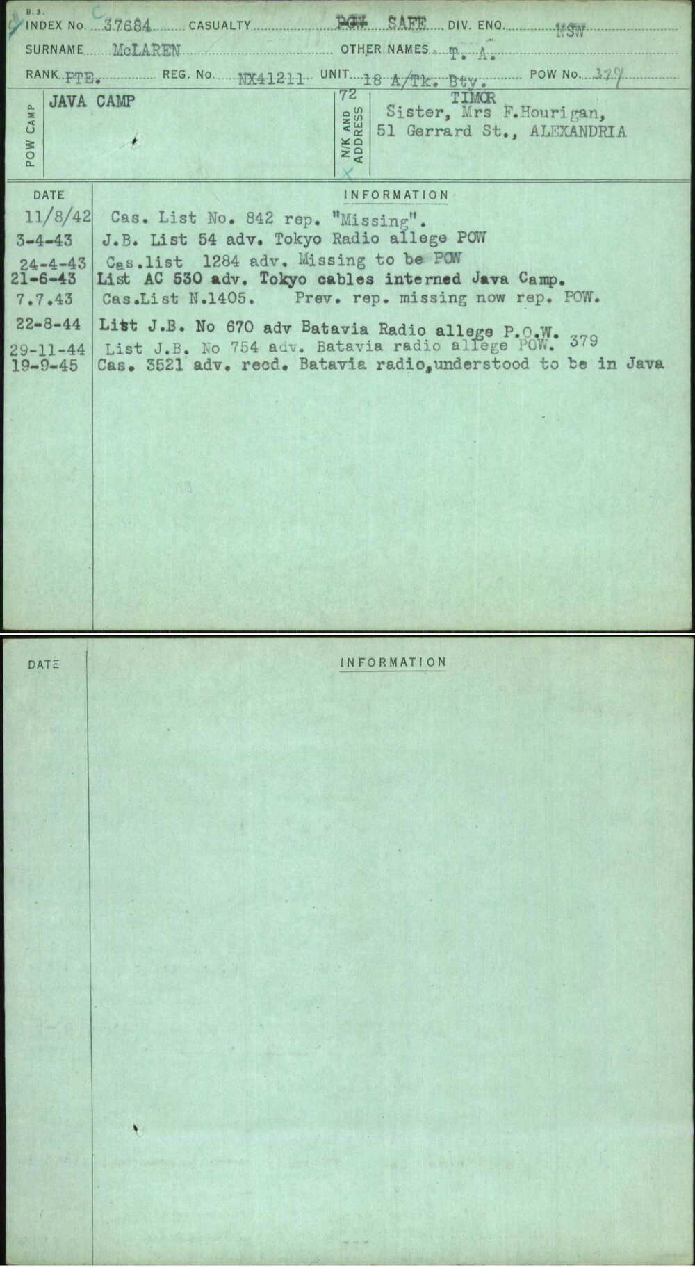 Mclaren, T A, NX41211