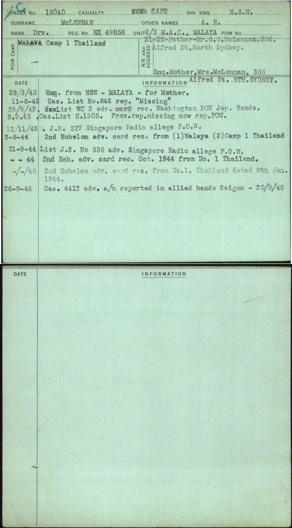 Mclennan, A R, NX49856