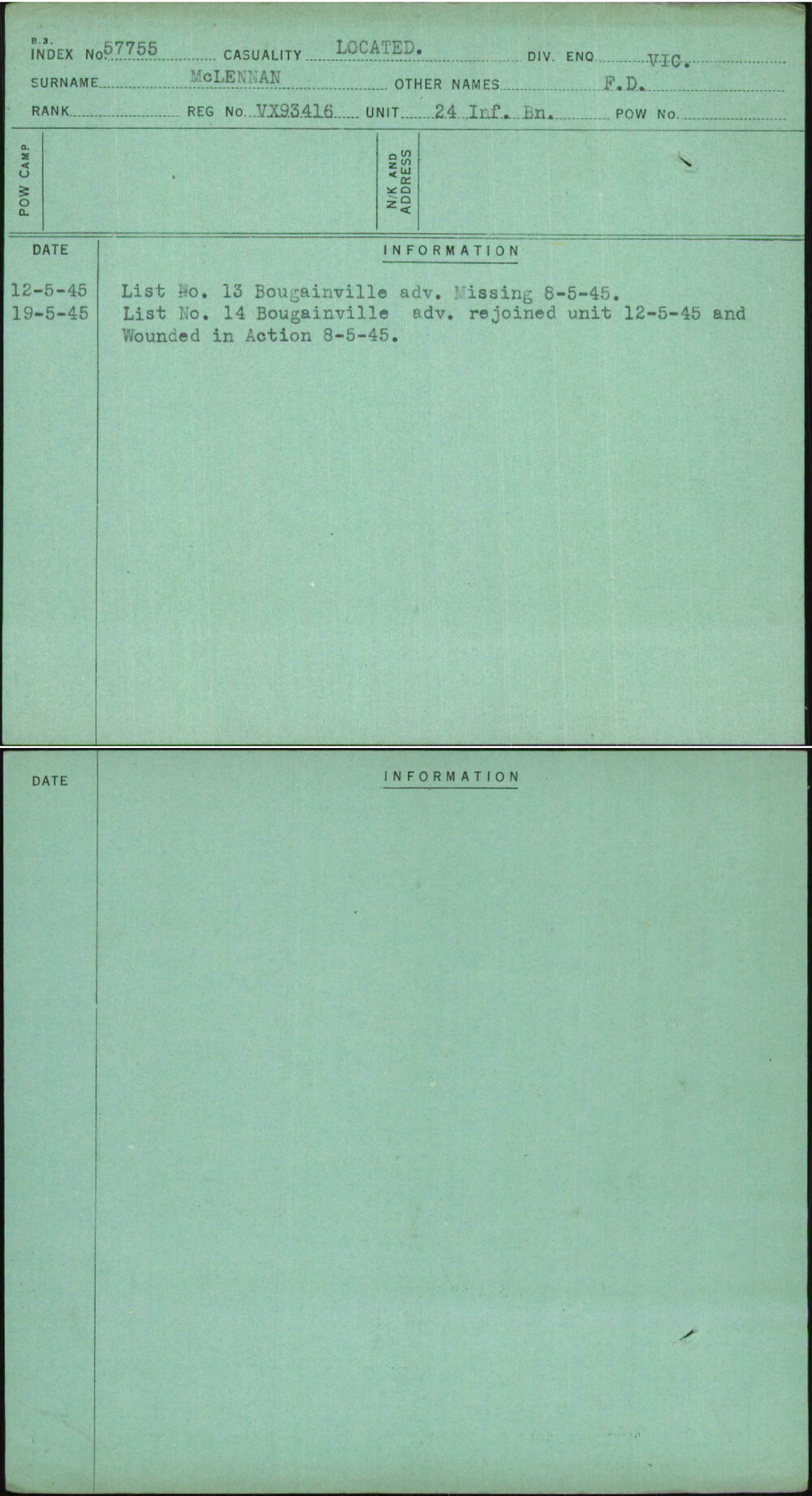 Mclennan, F D, VX93416