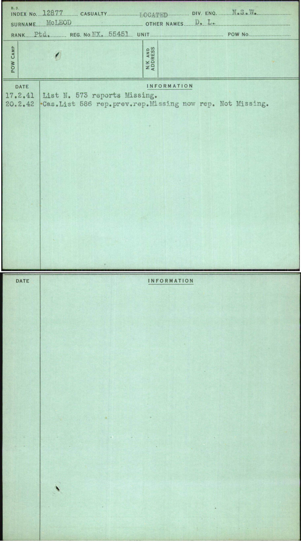 Mcleod, D L, NX55451