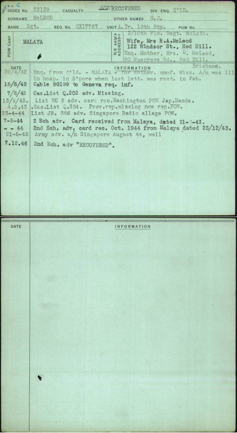 Mcleod, G J, QX17767