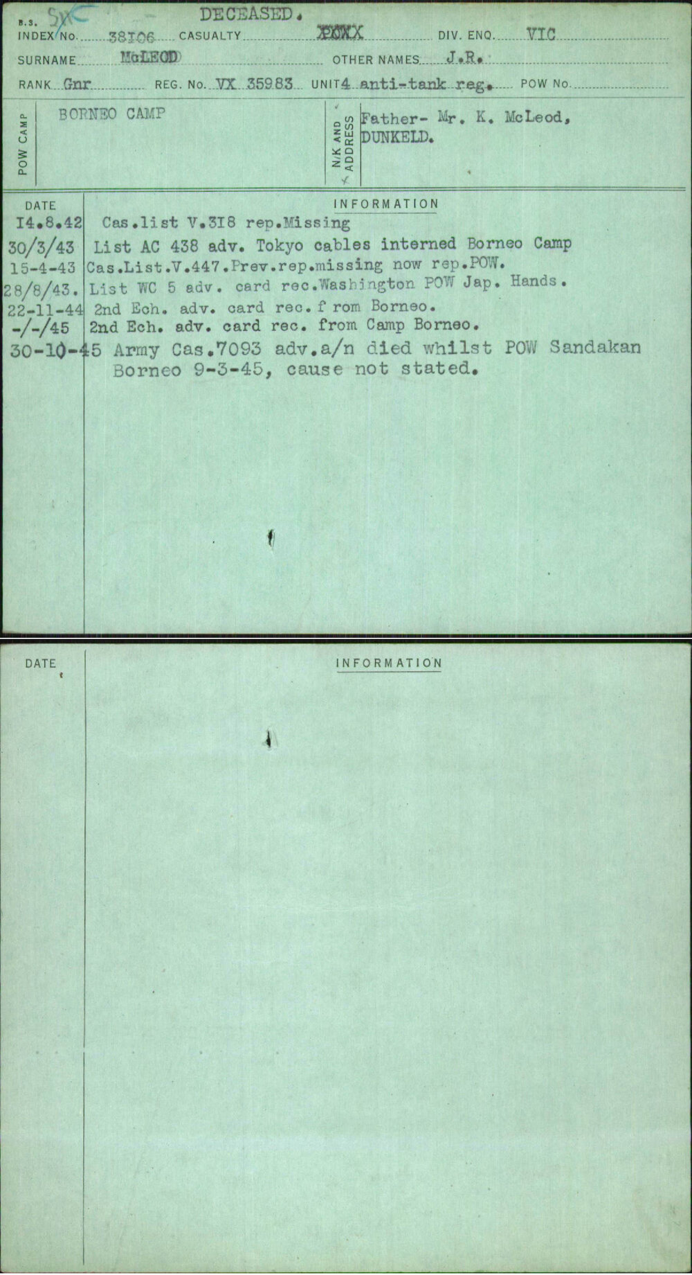 Mcleod, J R, VX35983