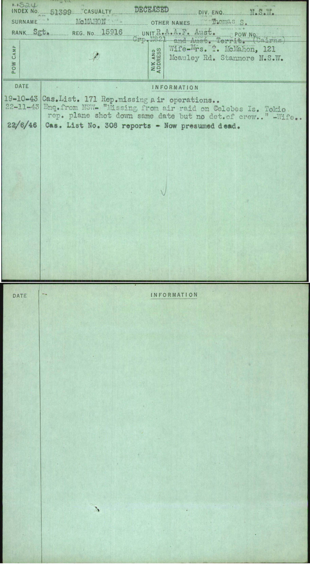 Mcmahon, Thomas S, 15916