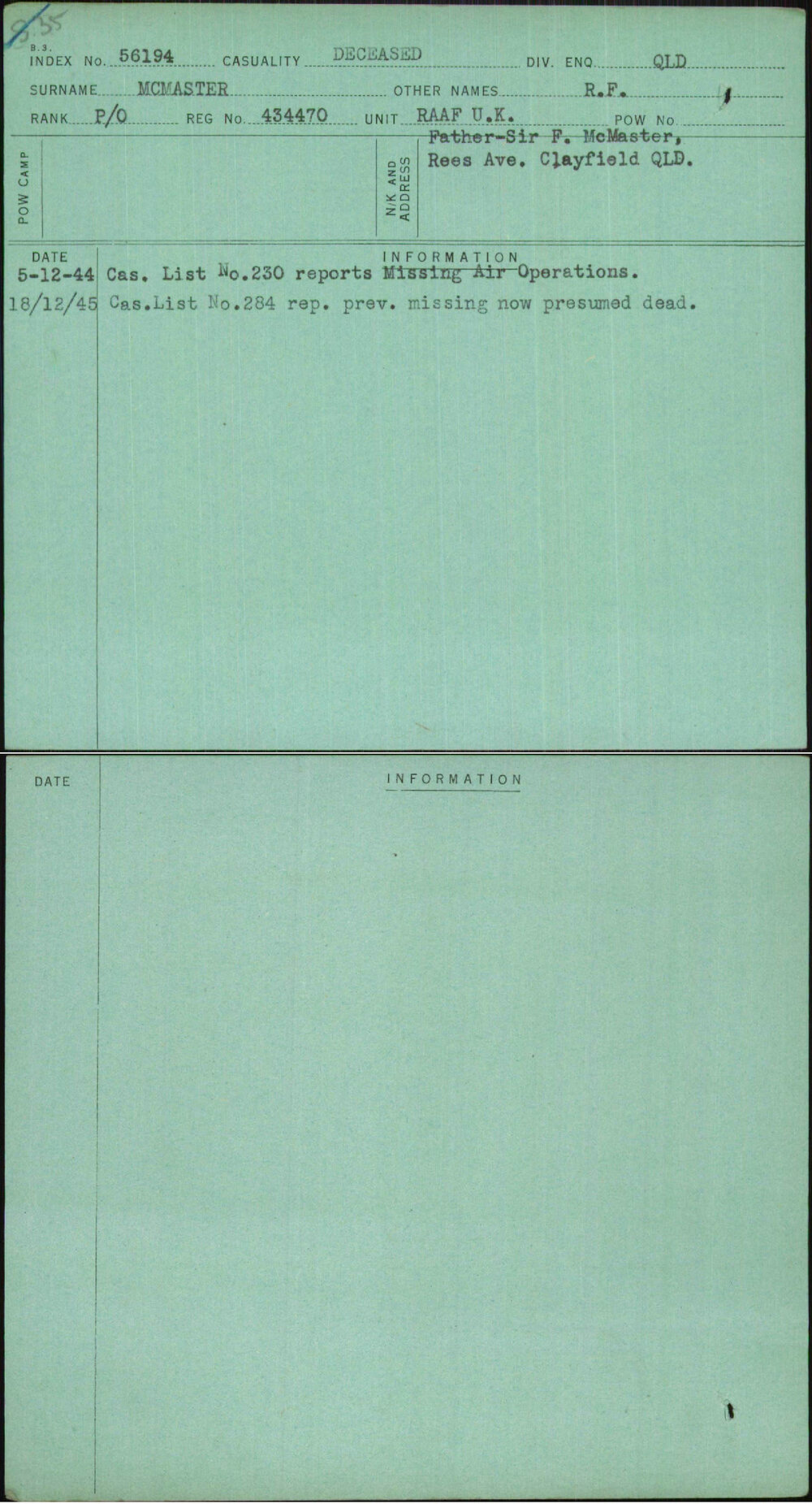 Mcmaster, R F, 434470