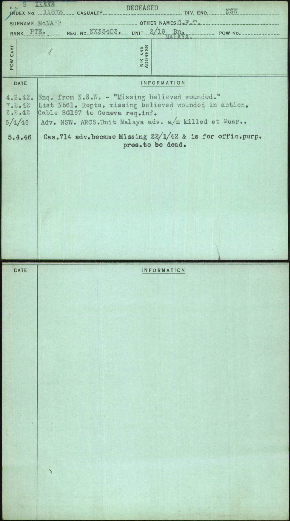 Mcnabb, G F T, NX35403