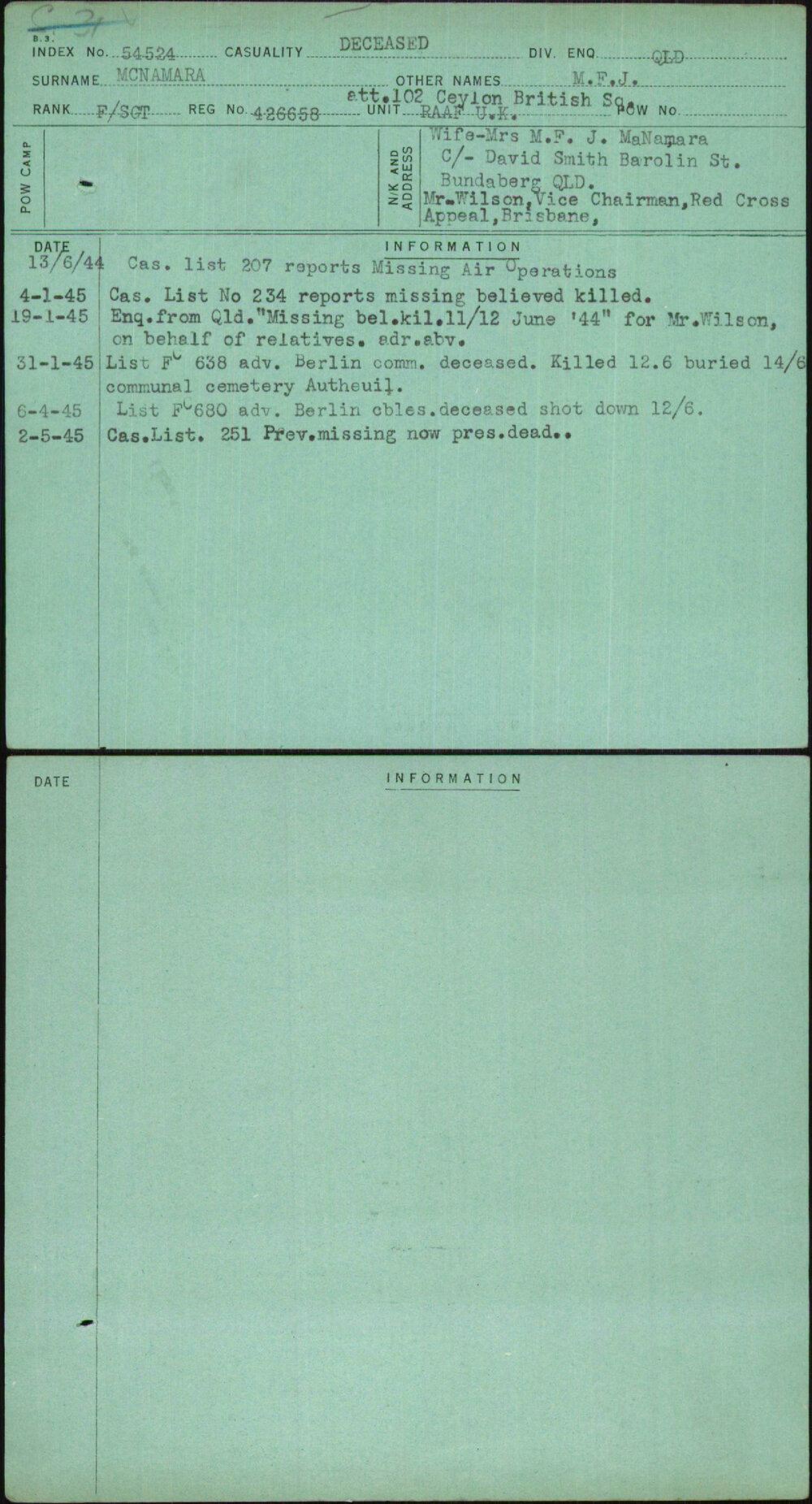 Mcnamara, M F J, 426658