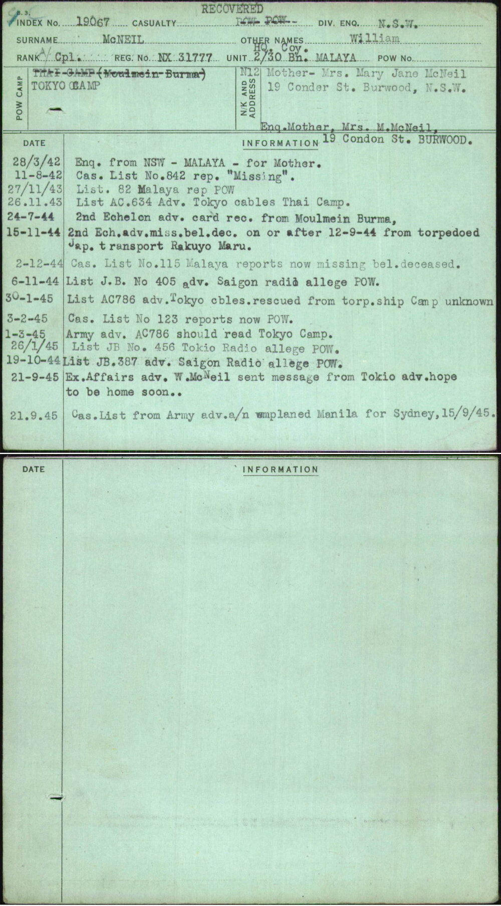 Mcneil, William, NX31777