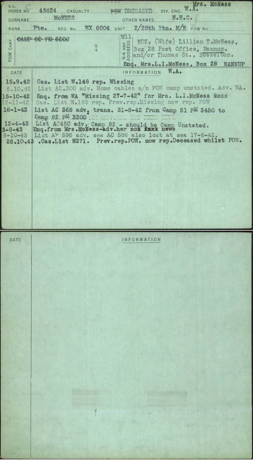 Mcness, N H C, WX6004
