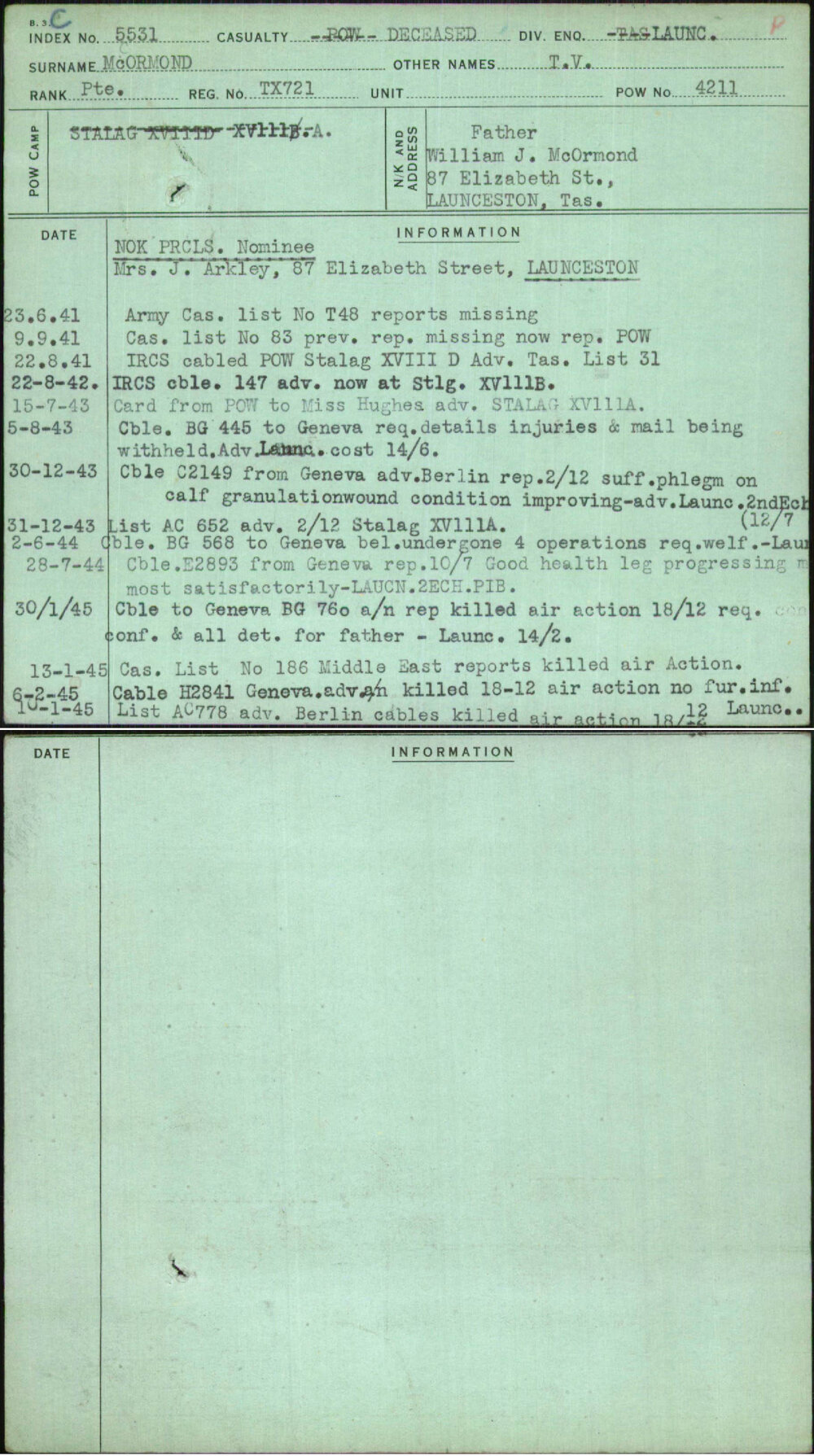 Mcormond, T V, TX721