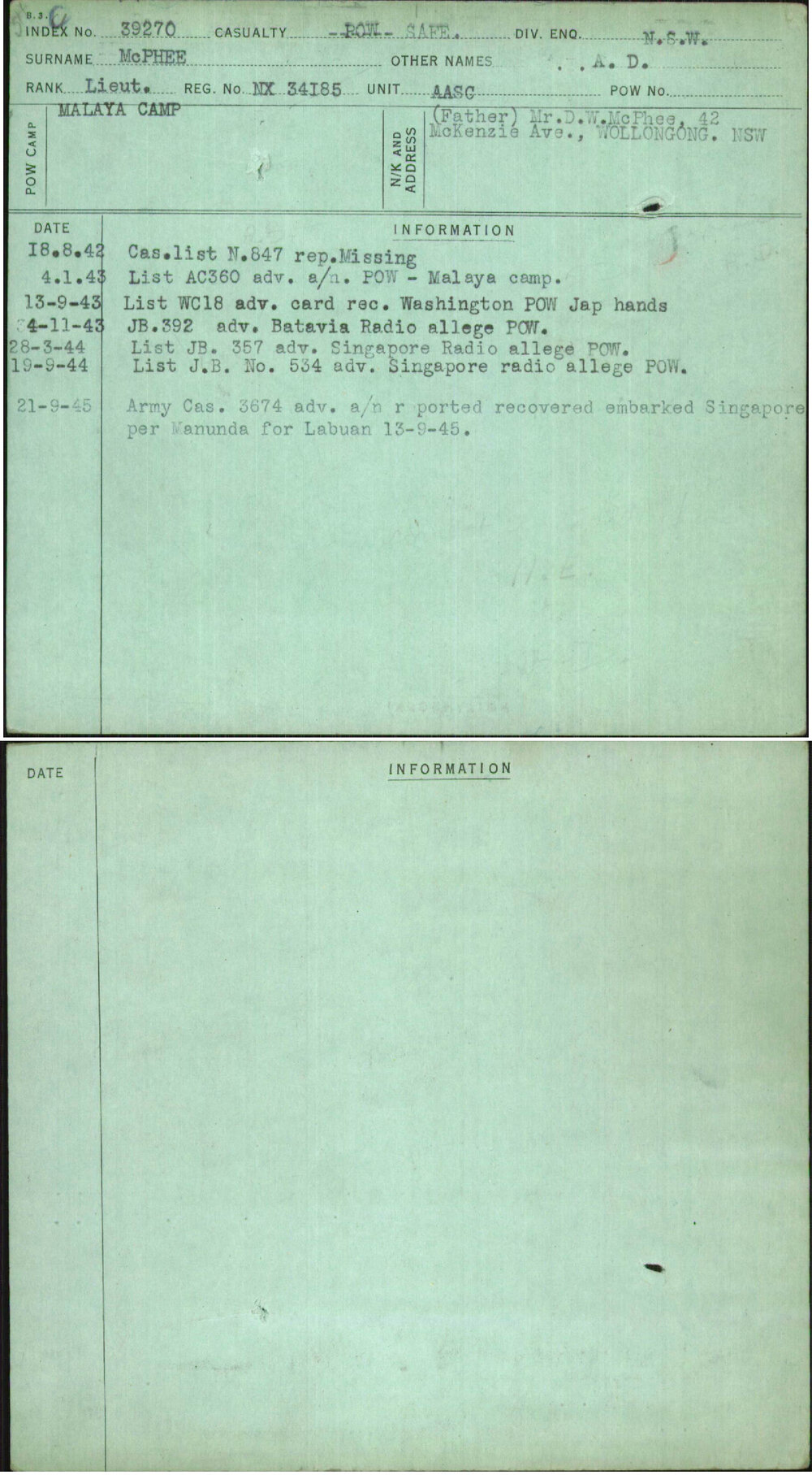 Mcphee, A D, NX34185