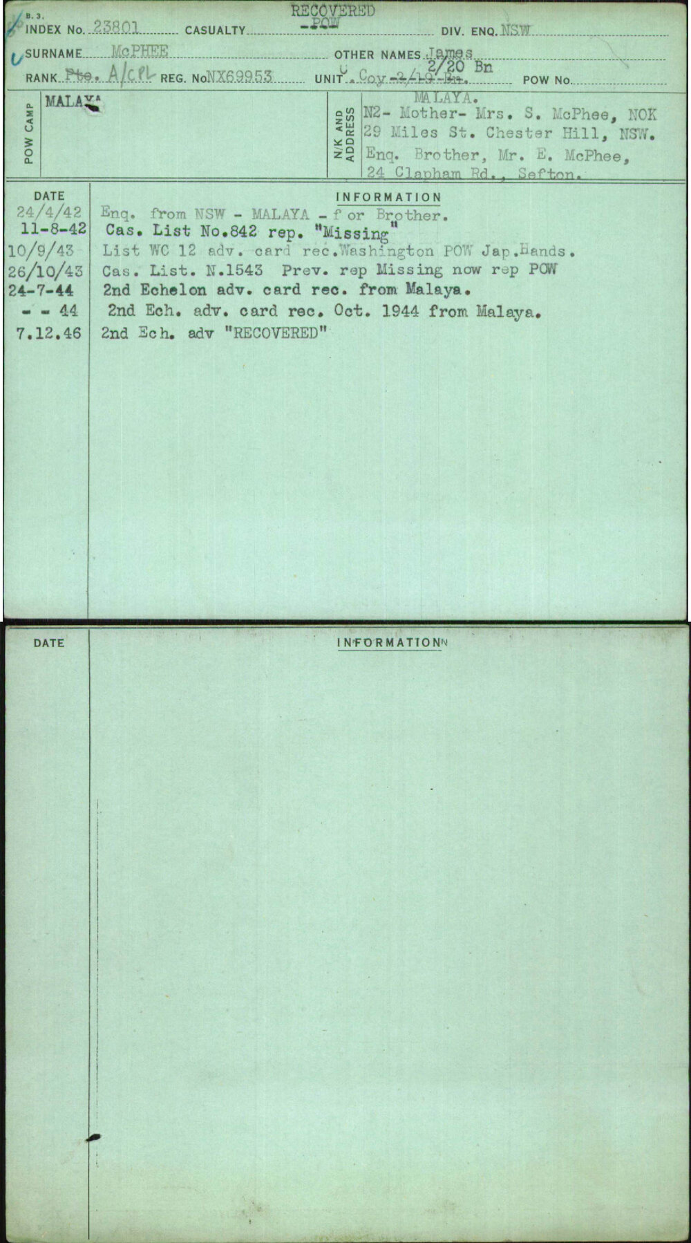 Mcphee, James, NX69953