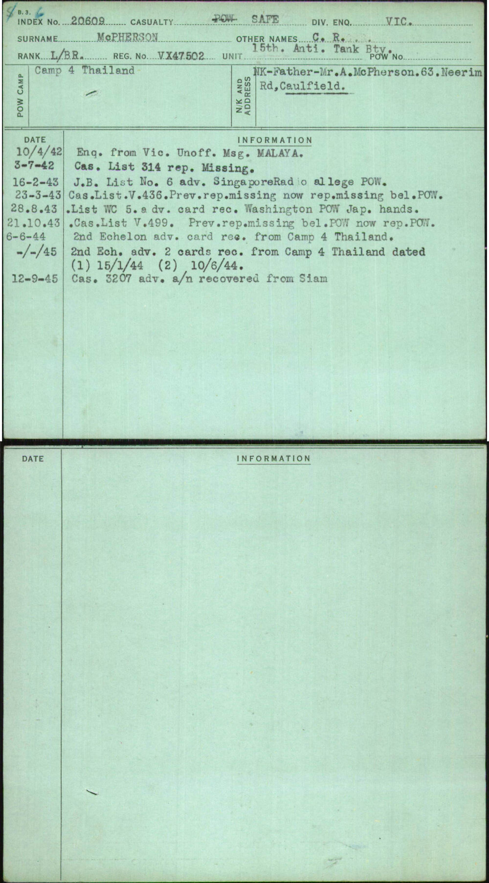 Mcpherson, C R, VX47502