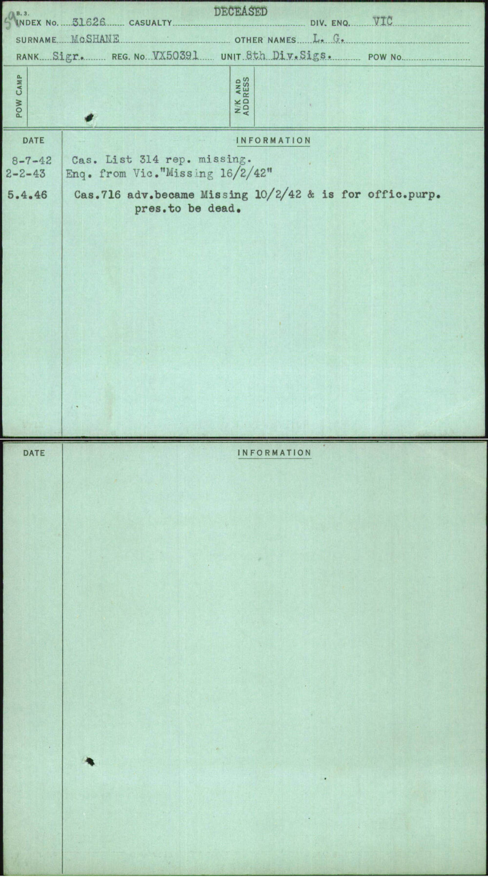 Mcshane, L G, VX50391