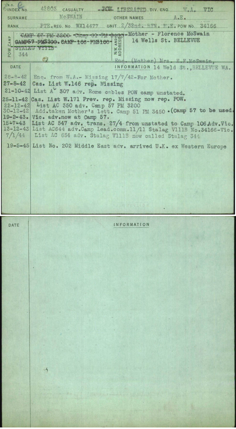 Mcswain, A E, WX14477