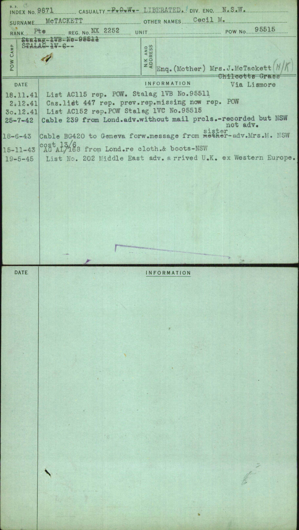 Mctackett, Cecil M, NX2252